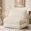 Slaapfauteuil - Opvouwbaar van Corduroy - Met Kussen - Warmwit - 89 x 89 x 78 cm