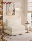 Slaapfauteuil - Opvouwbaar van Corduroy - Met Kussen - Warmwit - 89 x 89 x 78 cm