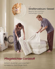 Slaapfauteuil - Opvouwbaar van Corduroy - Met Kussen - Warmwit - 89 x 89 x 78 cm