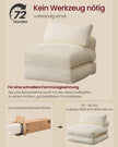Slaapfauteuil - Opvouwbaar van Corduroy - Met Kussen - Warmwit - 89 x 89 x 78 cm