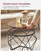 Runder Couchtisch Set von 2-Vintage-Flair-Vintage-Braun-Inktzwart