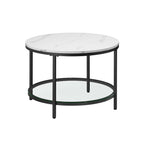 Couchtisch-2 Levels-Glasblech-Marble Black-Ink Black Schwarz