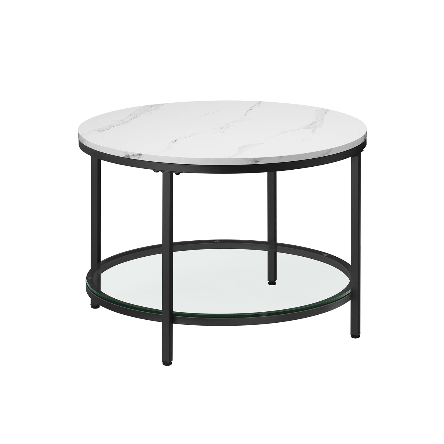 Couchtisch-2 Levels-Glasblech-Marble Black-Ink Black Schwarz