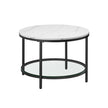 Couchtisch-2 Levels-Glasblech-Marble Black-Ink Black Schwarz