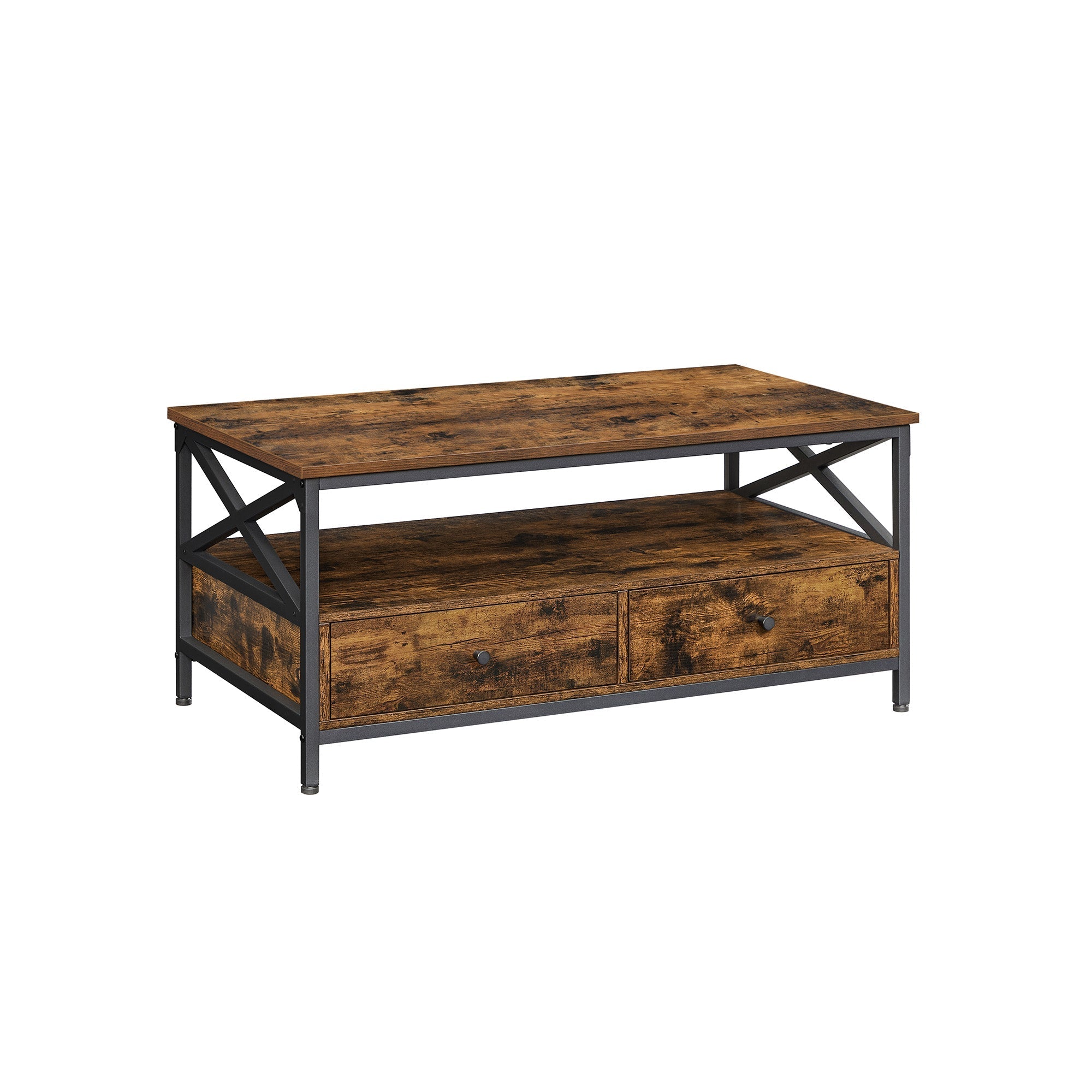 Couchtisch - Wohnzimmertisch - mit 2 Schubladen - 100 x 55 x 45 cm - braun