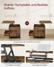 Couchtisch mit Schubladen-Vintage Brown-Ink-Schwarz