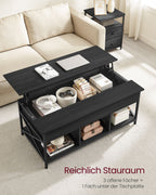 Couchtisch-mit verstecktes Speicherplatz-verstellbarer Anthrazitgrau-Schwarz
