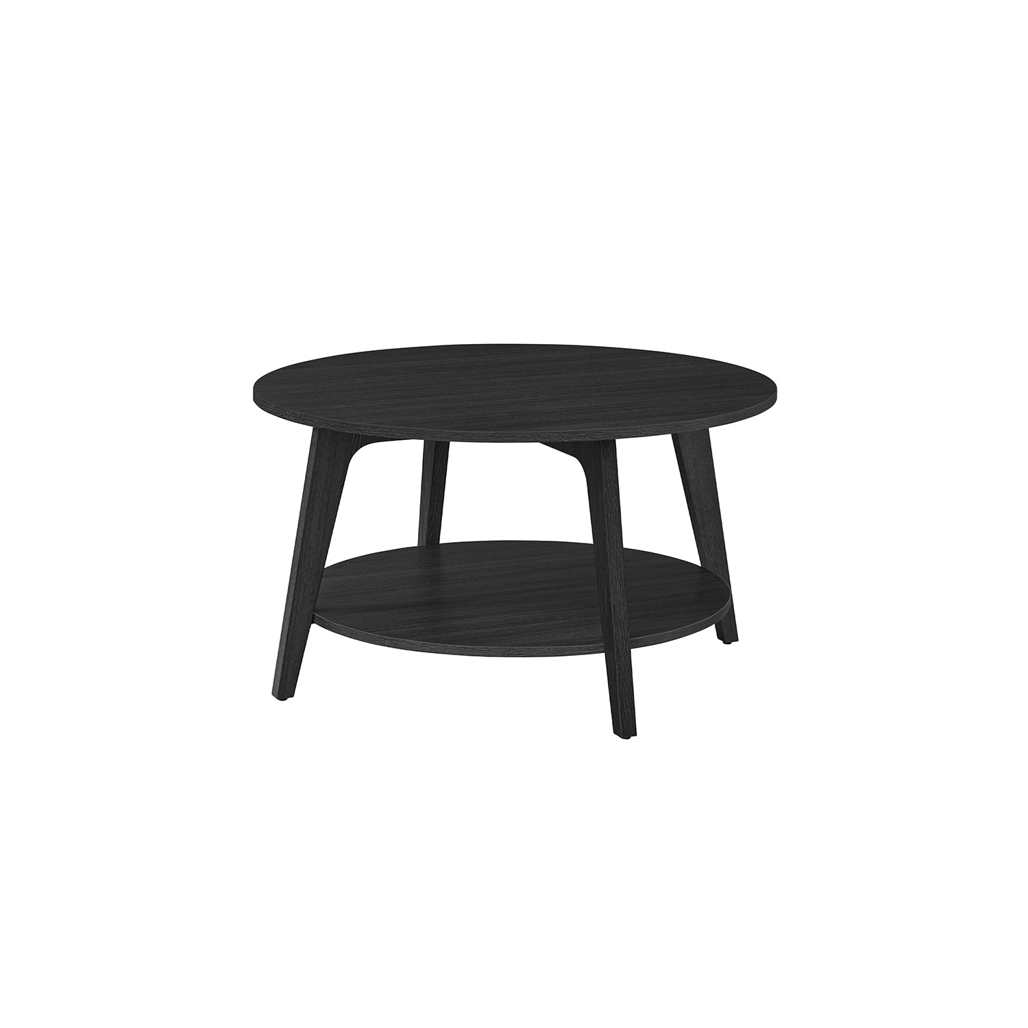 Runder Couchtisch - 2 Level - mit Stauraum - 80 x 45 cm - Nebelgrau