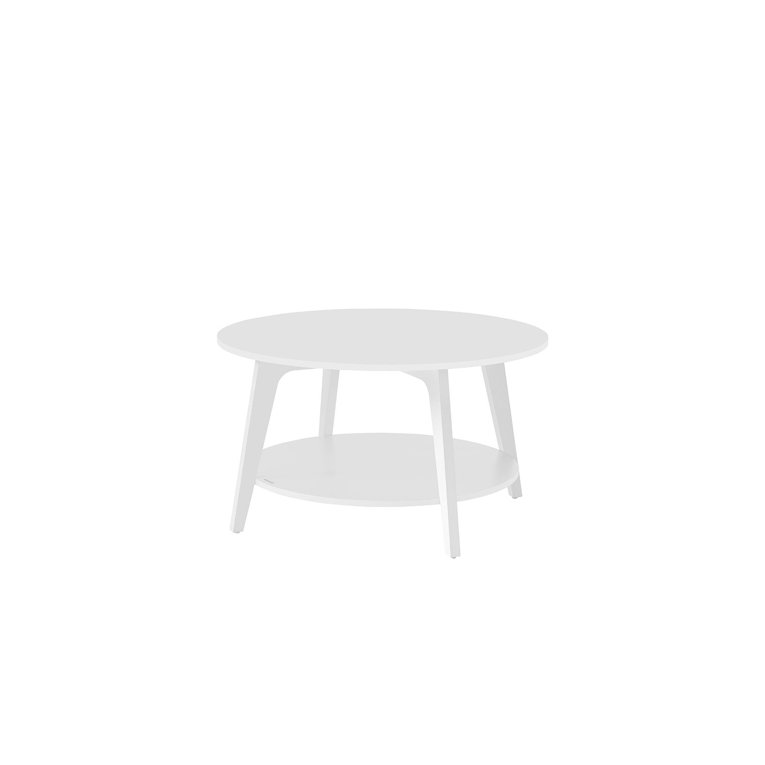 Runder Couchtisch - 2 Level - mit Stauraum - 80 x 45 cm - Nebelgrau