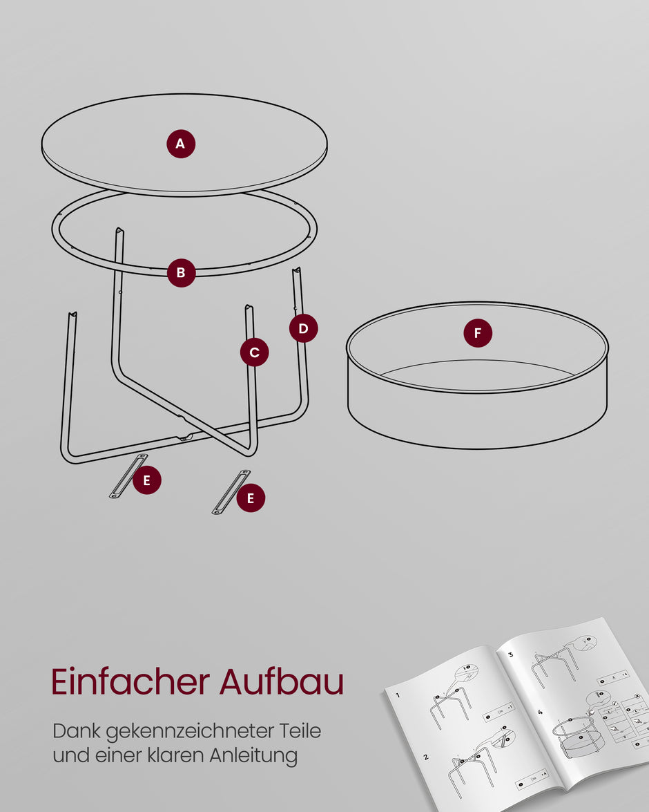 Couchtisch mit Korb aus Tintenschwarz und Leigrijze Stoff