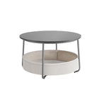 Couchtisch mit Korb aus Tintenschwarz und Leigrijze Stoff