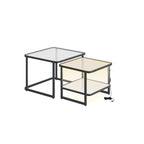 Couchtisch-Set von 2 mit LED Light Cloud White-Parel White