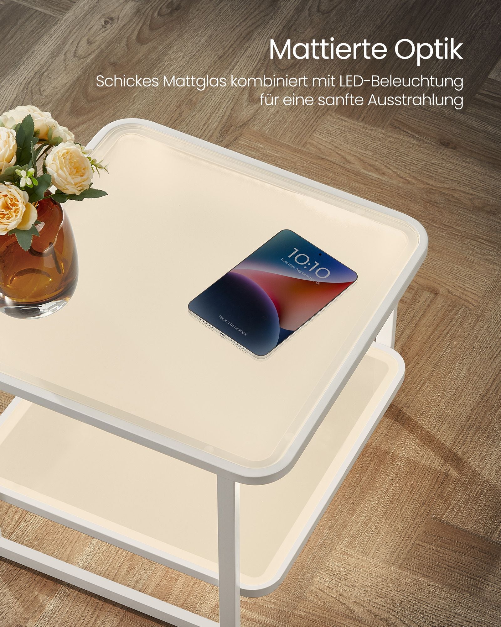 Couchtisch-Set von 2 mit LED Light Cloud White-Parel White