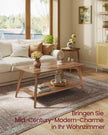 Salontafel - Rond - 2 Niveaus - 100 x 55 cm - Aardbruin