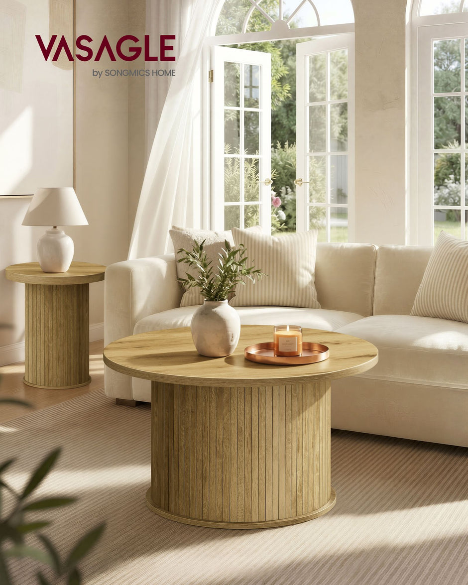 Salontafel - Rond - Naturelbruin - 80 cm d, 45 cm H