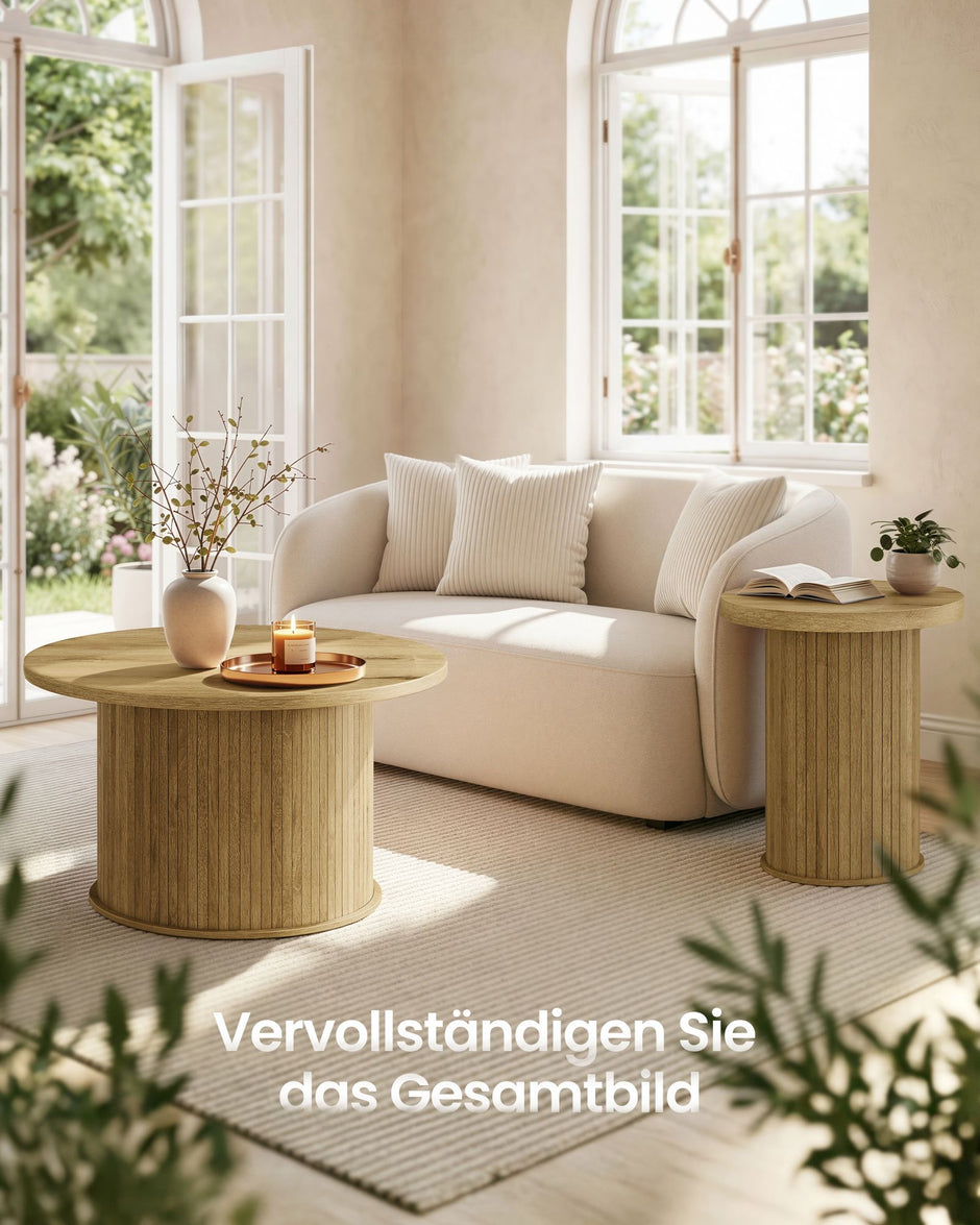 Salontafel - Rond - Naturelbruin - 80 cm d, 45 cm H