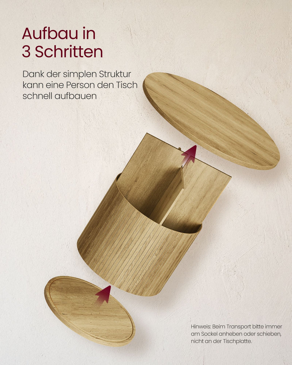 Salontafel - Rond - Naturelbruin - 80 cm d, 45 cm H