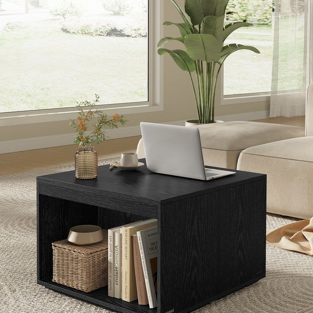 Couchtisch Set von 3 mit Stauraum in Ebenholz schwarz