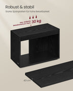 Couchtisch Set von 3 mit Stauraum in Ebenholz schwarz