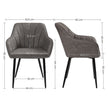 Sessel - Lounge Stuhl - Polsterer Esszimmerstuhl - mit Armlehnen - Grau