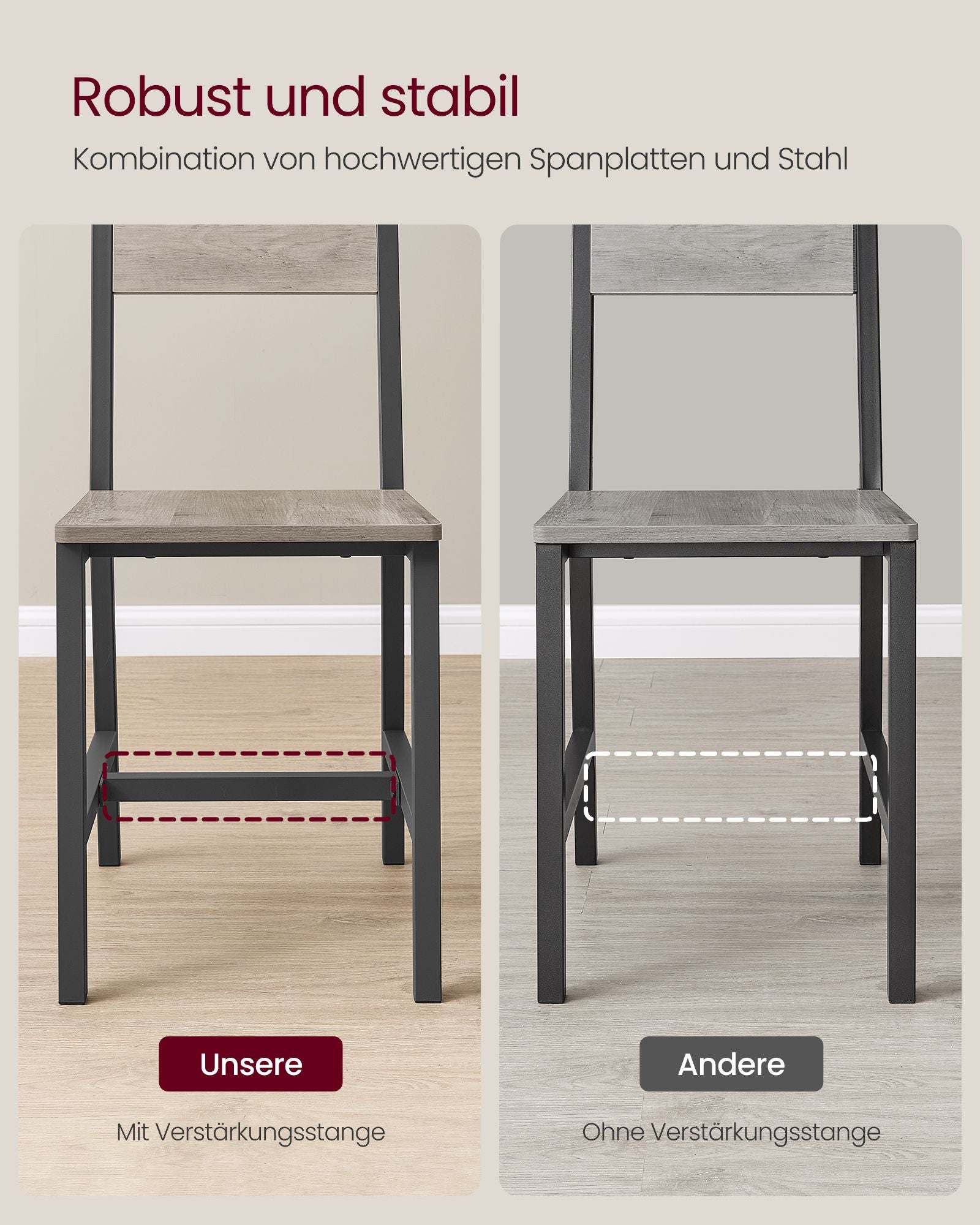 Esszimmerstühle Set von 2 Grayy gemischtem Matt Grey