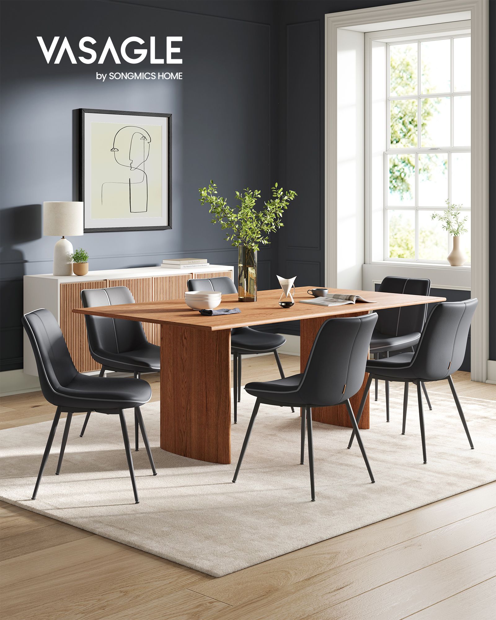 Speisesaalstuhl - mit Tintenschwarz -Rückenlehne