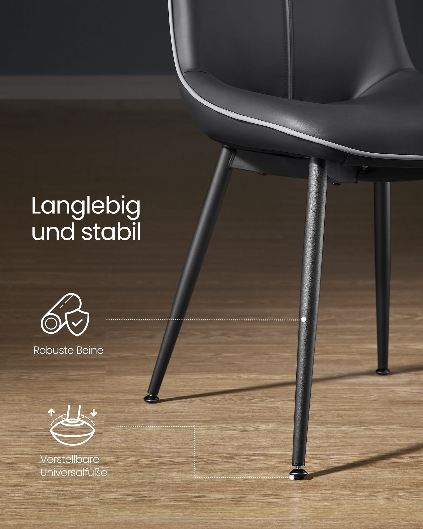 Speisesaalstuhl - mit Tintenschwarz -Rückenlehne