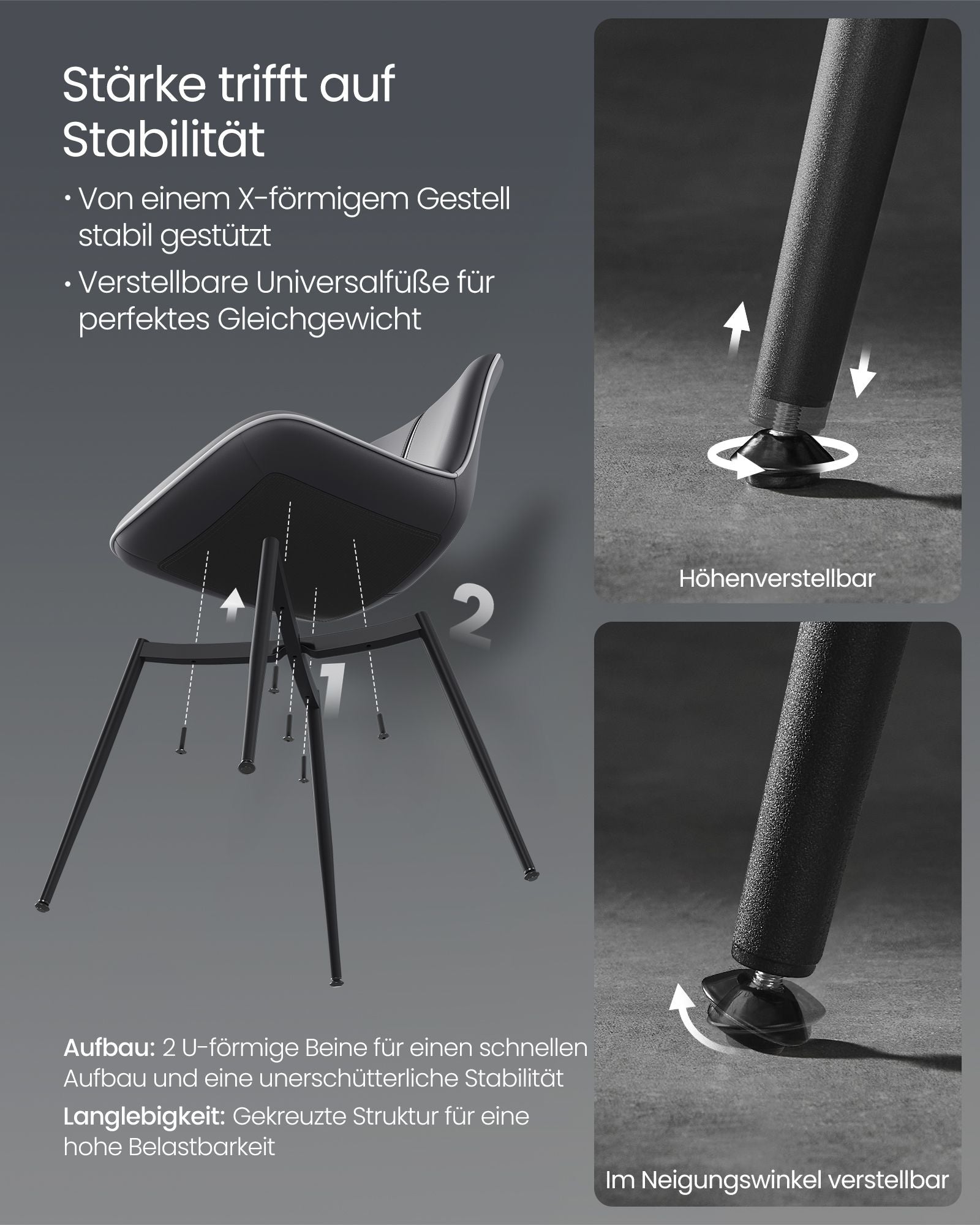 Speisesaalstuhl - mit Tintenschwarz -Rückenlehne