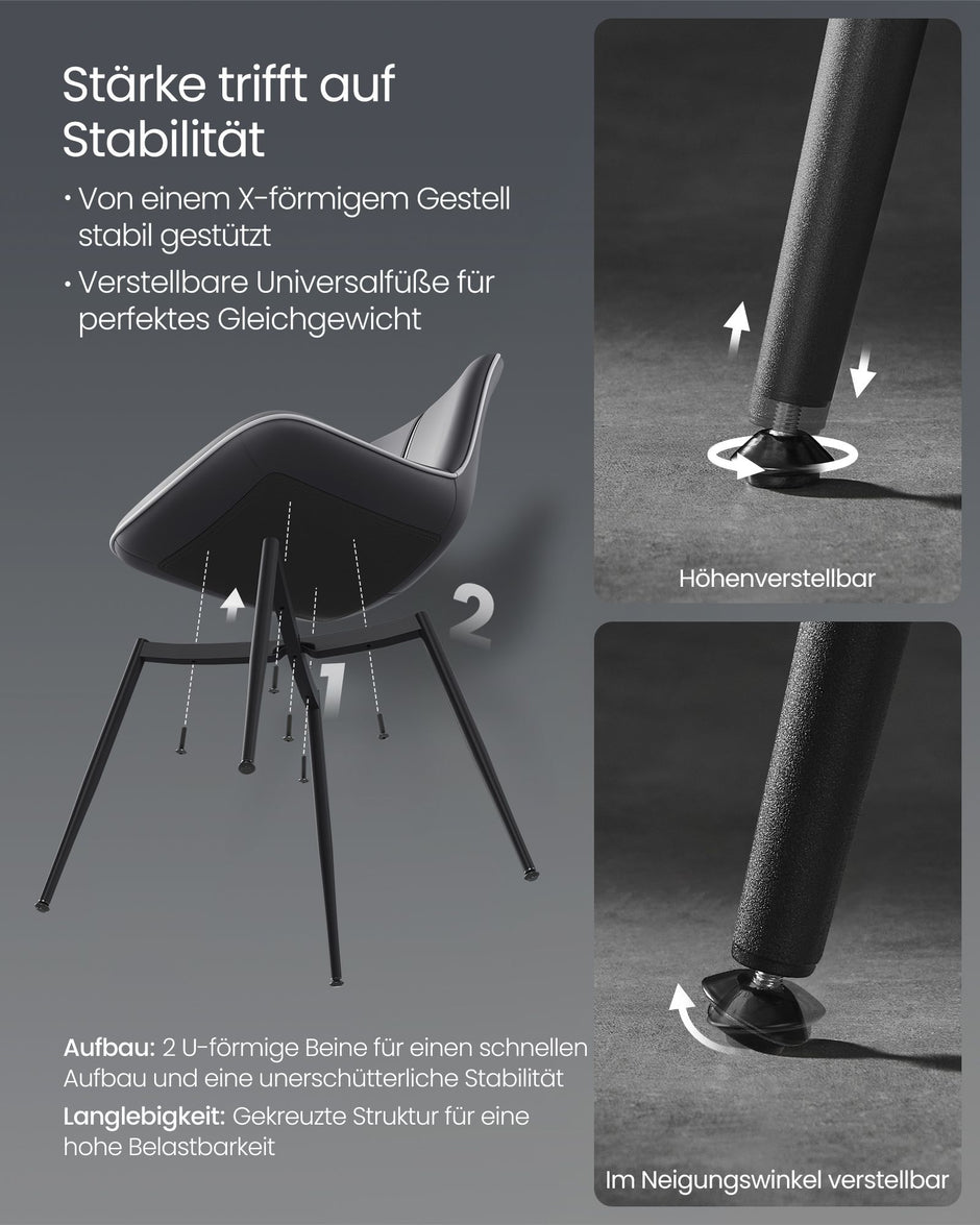 Speisesaalstuhl - mit Tintenschwarz -Rückenlehne