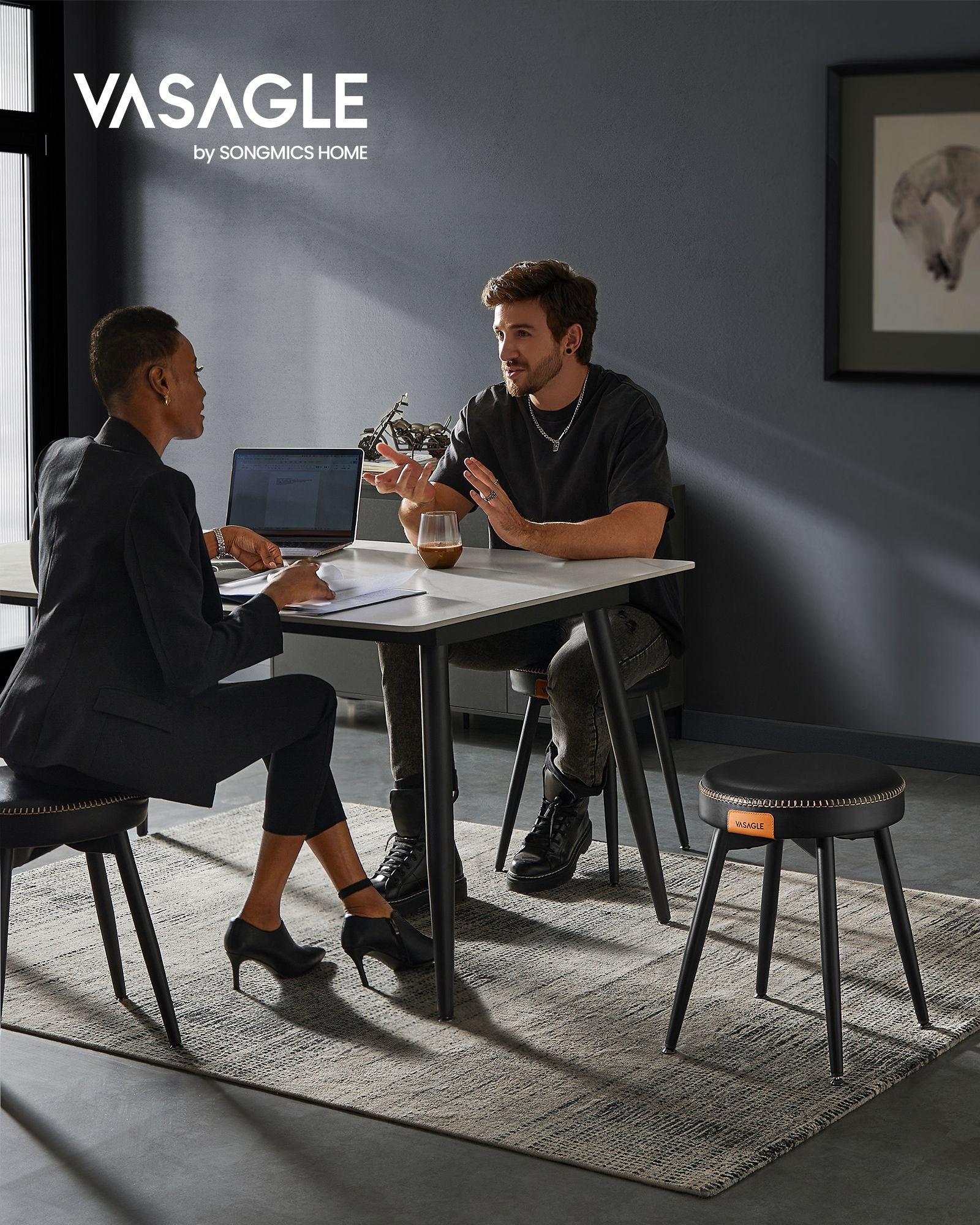 Speisesaalstühle - 2 - Ekho -Kollektion - Tinte -Black