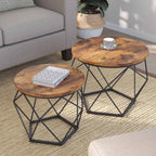 Kaffeetische - 2 - Industrial - Vintage Brown/Schwarz