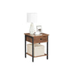 Nachttisch - mit Schublade und Regal - Industriedesign - Brown
