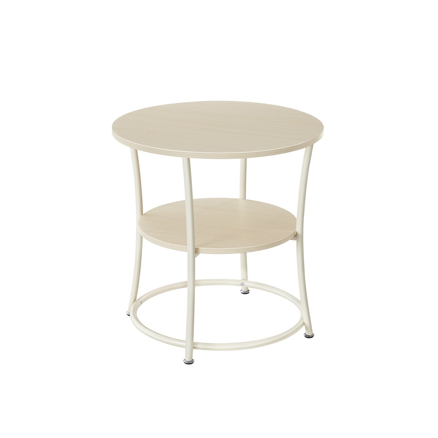 Beige mit 2 Regalen - Stahlrahmen - Natural Beige