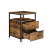 Nachttisch - mit 2 Schubladen - Industriedesign - braun/schwarz