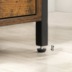 Nachttisch - mit 2 Schubladen - Industriedesign - braun/schwarz