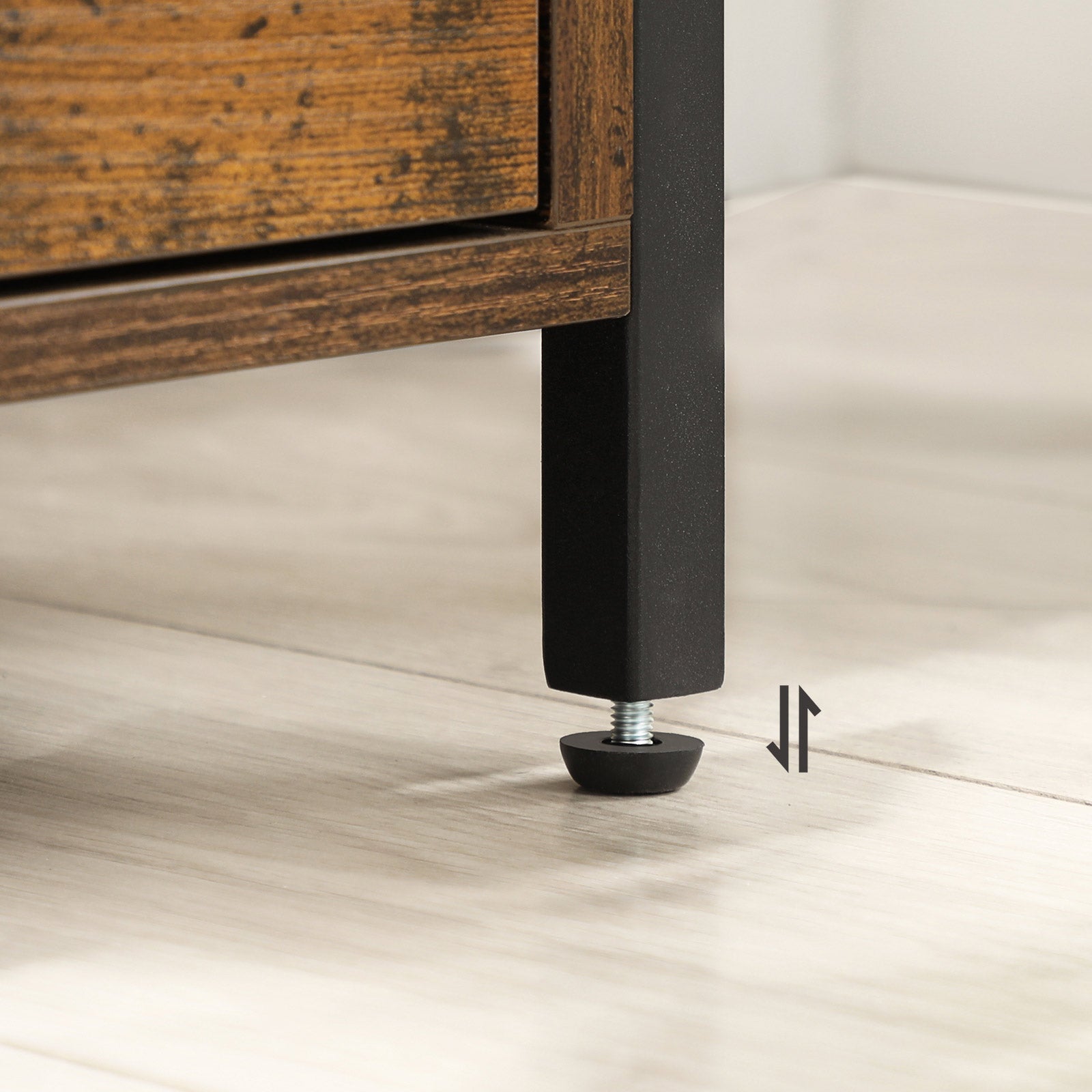 Nachttisch - mit 2 Schubladen - Industriedesign - braun/schwarz