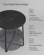 Seitentisch-mit Korb-Imbony Schwarz-Leigh-freier Stoff
