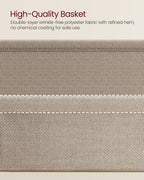 Quadratischer Seitentisch mit Korb - Matt White & Kamelbraun