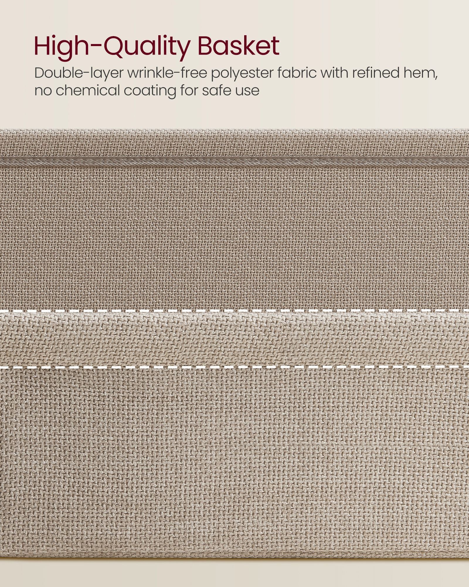 Quadratischer Seitentisch mit Korb - Matt White & Kamelbraun