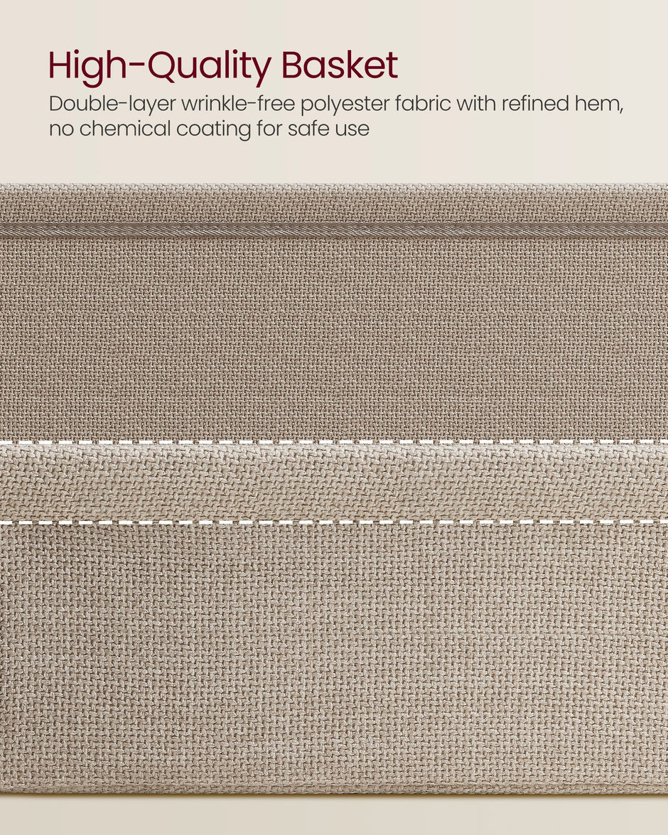 Quadratischer Seitentisch mit Korb - Matt White & Kamelbraun