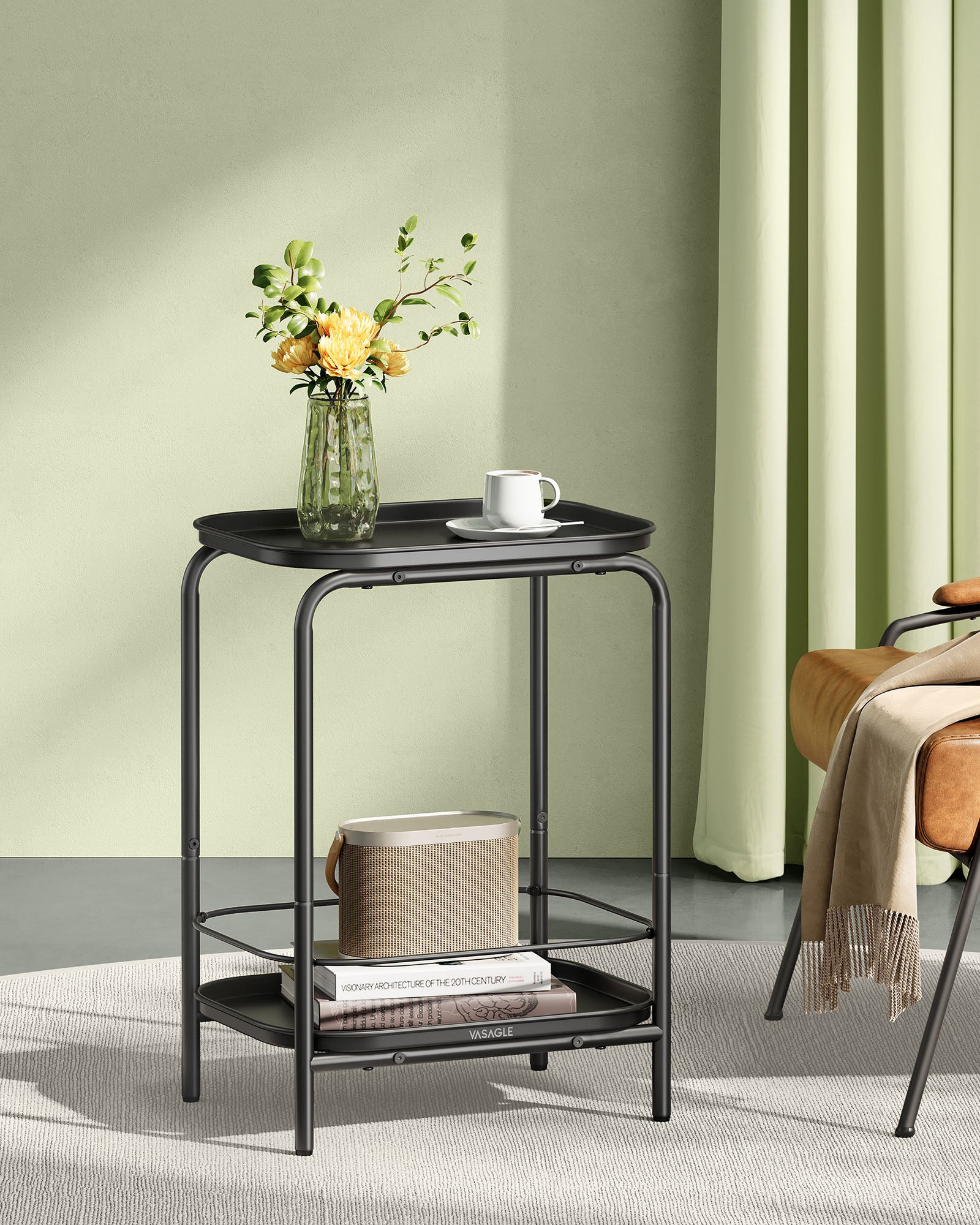 Seitentabelle - 2 Level - modern - Tinte schwarz