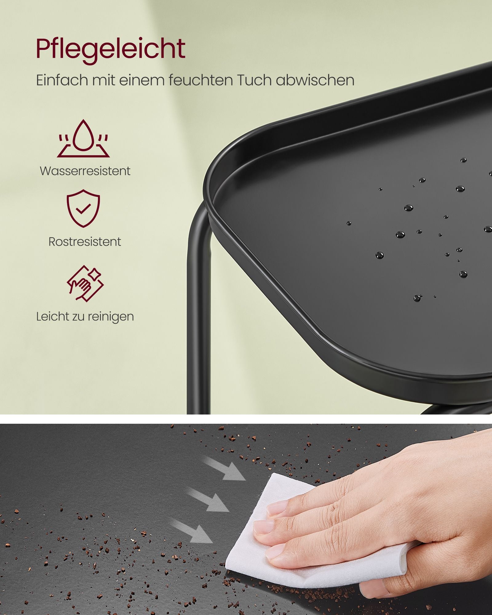 Seitentabelle - 2 Level - modern - Tinte schwarz