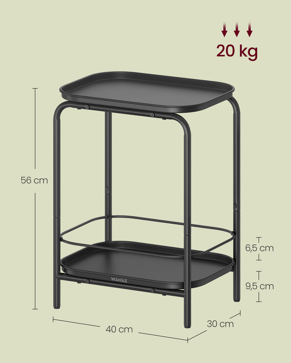 Seitentabelle - 2 Level - modern - Tinte schwarz