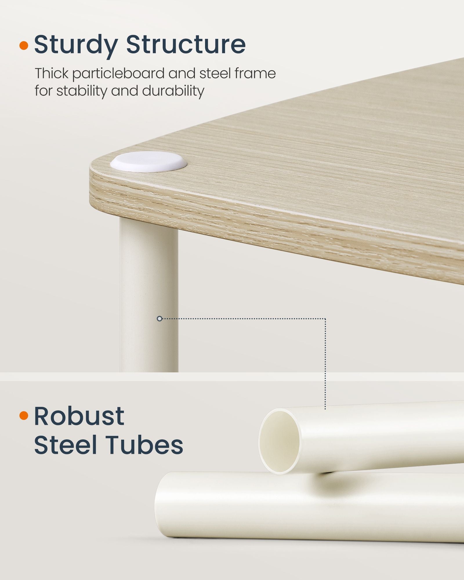 Moderner Seitentisch - 3 Storage Boards - Natural Beige