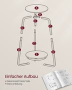 Seitentisch mit 2 Levels und Leigrrijze -Glasblatt