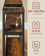 Seitentisch-3 Regale-Narrow-Vintage-Brown-Ink-Schwarz