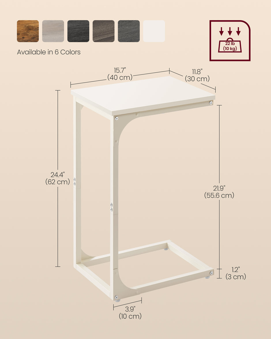C-förmiger Beistelltisch mit stabilem Metallrahmen