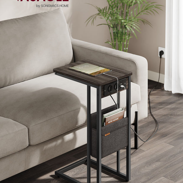 C-förmige Seitentabelle mit 2 Sockets-Asbruin