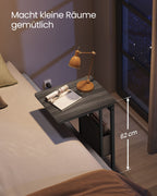 C-förmige Seitentabelle-2 Sockets-Ebony Schwarz