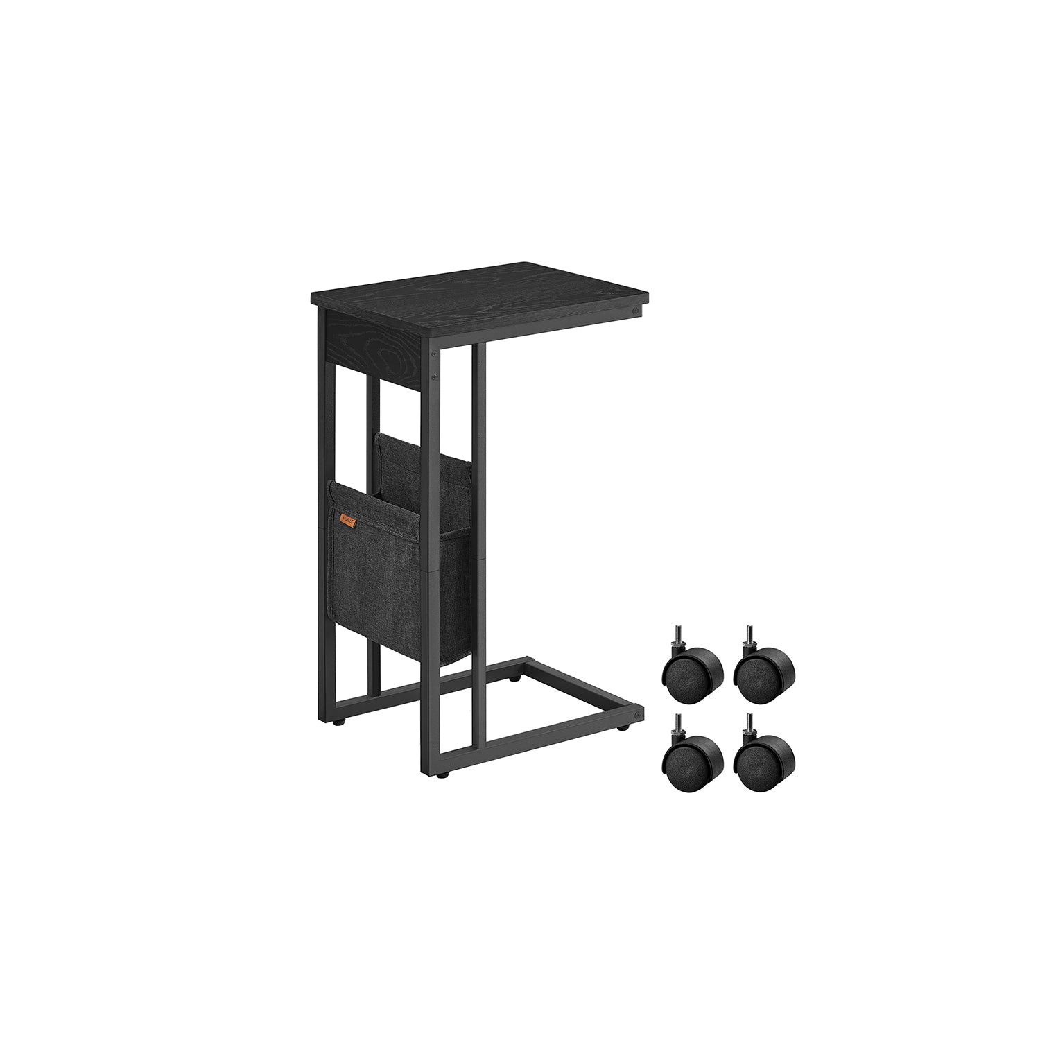 C-förmiger Beistelltisch-Storage Bag-Ebony Schwarz